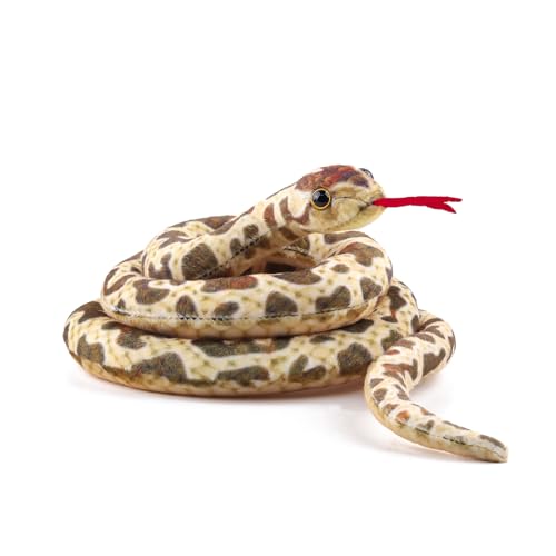 Anboor Animal de peluche de serpiente de 110 cm, juguete de peluche realista de peluche largo, juguete realista para niños como decoración de fiesta (marrón)
