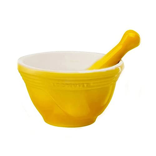 Le Creuset Stoneware Mortar and Pestle, 10-Ounce, Soleil