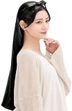 [COCOSILK] シルク ナイトキャップ ロングヘア用 シルクキャップ ロング 筒型 前結び リボン 髪 シルク100% 筒 筒状 ヘアキャップ (75cm, Free, ブラック)