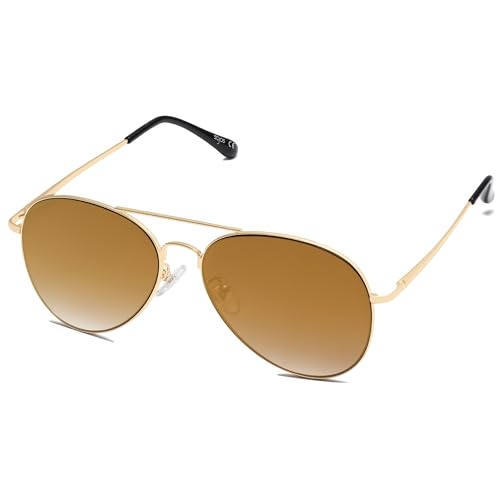 Image of SOJOS Classic Aviator Sunglasses for Women Men Metal Frame Spring Hinges SJ1030