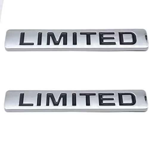 Image of 2 PCS NEW 3D Zinc Alloy Chrome Limited Emblem Trim Kit Decal Trunk Sport Badge Sticker Fender Nameplate Universal Use (Black)