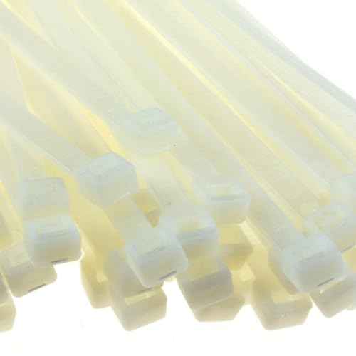 enTie Natural White Cable Ties 4.8mm x 450mm Nylon 66 UL Approved [100 Pack] [450mm x 4.8mm]