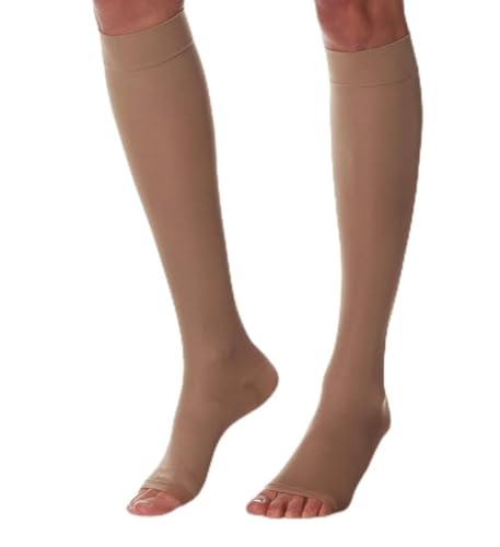 Mi-Bas K2 Microfibre SCUDOTEX Compression 18-21 Mm Hg Beige Taille 2 Pointe Ouverte