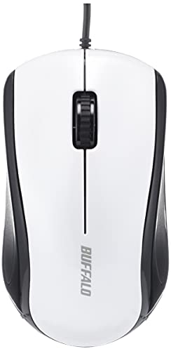 バッファロー BUFFALO 有線 レーザー 3ボタンマウス ホワイト BSMLU108WH