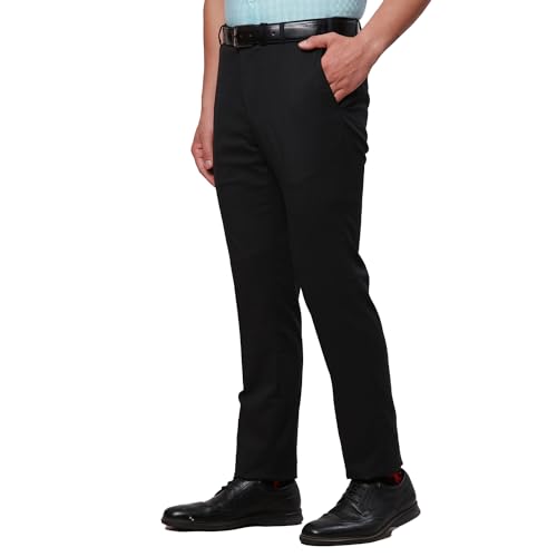 Raymond-Mens-Poly-Viscose-Blend-Structure-Pattern-Slim-Fit-Flat-Front-Formal-Trouser
