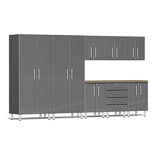 Ulti-MATE UG25092G 9-Piece Cabinet Kit with Bamboo Worktop in Graphite Grey Metallic