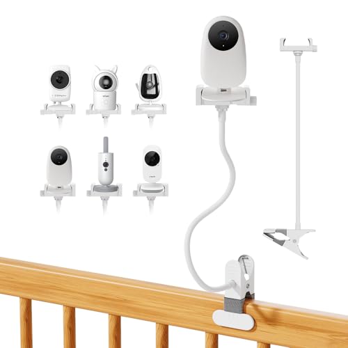 Universal Baby Monitor Holder Baby Camera Holder & Monitor Stand 40cm Flexible Baby Monitor Stand for Thick Cot Rails up to 5.5cm No Drill Baby Camera Stand for GHB/VTech/Boifun & Most Monitors