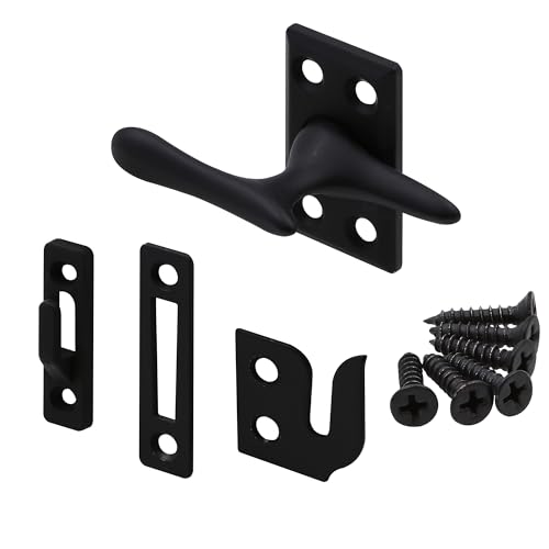 Prime-Line H 36838 Casement Lock, Matte Black, 3 Keepers, Screws (1 Set)
