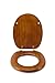 Croydex Antique Solid Pine Toilet Seat - Ergonomically Shaped for Comfort, Adjustable Hinges 110-200mm, Brass Fixings, All Fittings Included, 48x38x7cm, Easy to Install Wooden Toilet Seat