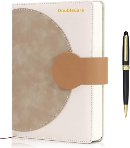 DoubleCare A5 Journal Notebooks, 300 Pages Leather Diary with Magnetic