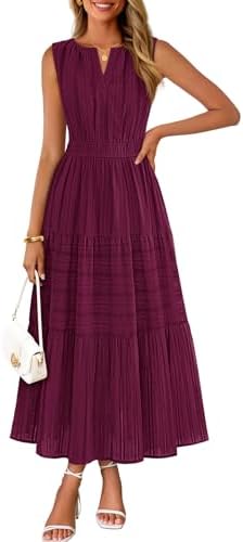 MEROKEETY Summer Spring Midi Maxi Dress for Women 2026 Casual Bea...