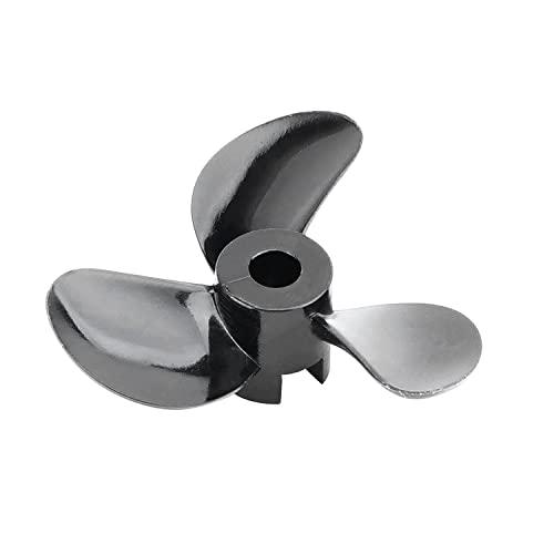 Fielect 3 Blades Propeller for Ship Model Rc Boat Propeller Black Plastic Rc Boat Forward Propeller, 28mm Diameter, 3mm Hole Dia