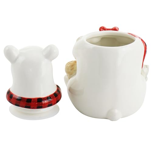 Image of Gibson Home Polar Friend Durastone 8.5in Holiday Cookie Jar in White and Multi