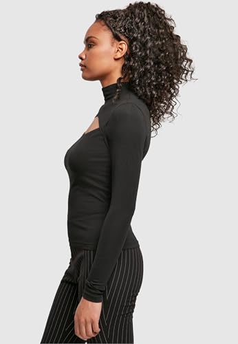 Urban Classics Ladies Cut-out Turtleneck Longsleeve Camiseta, Negro, XXL para Mujer