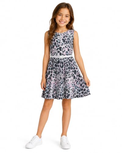 Image of A2Z 4 Kids Girls Leopard Print - Skater Dress 686 Pink._9-10
