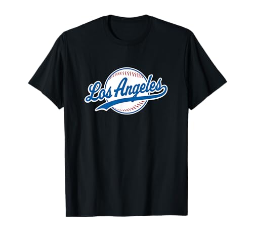 Los Angeles LA Tee Vintage Baseball Throwback Design Retro Maglietta
