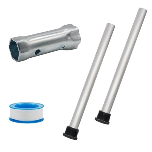 Image of 5 Pack RV Water Heater Anode Rod & Flush Wand, 9.25 inchL x 3 /4 inchNPT Thread Magnesium Rod for Suburban, Mor-Flo, RV Hot Water Heater Anode Rod, with Hex Wrench Removal Tool