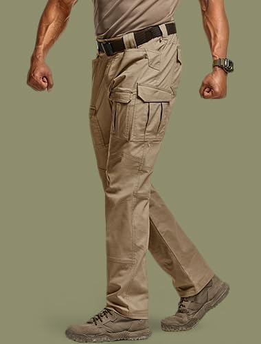 Miniatura 3 de CQR Pantalones tácticos Flex Ripstop para hombre, pantalones cargo elásticos resistentes al agua, pantalones de trabajo ligeros EDC para senderismo