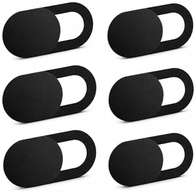 STRIFF Webcam Cover Slide Pack of 6,Black | Ultra Thin Laptop Camera Privacy Blocker,Sliding Lens Cover Compatible with MacBook Pro, iMac, PC, Computer & Tablet | Protects Webcam Privacy| Easy Install