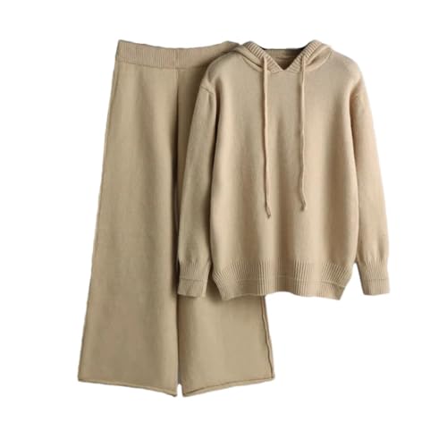 Pull à capuche en tricot thermique femme Haitpant avec son pantalon long chaud d'automne hiver