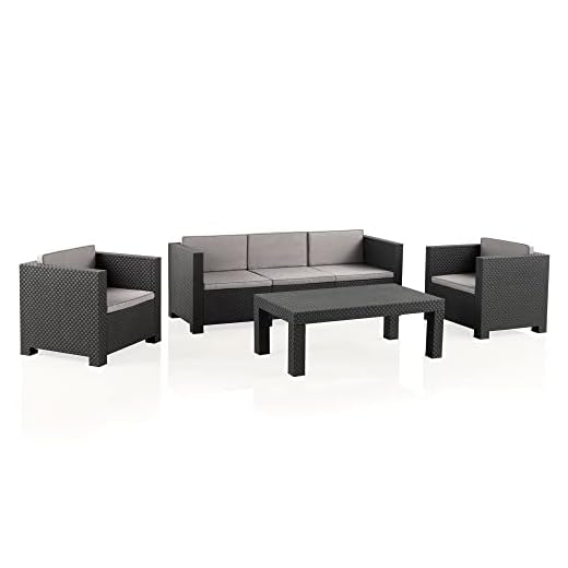 Conjunto muebles de jardín diva tropea grafito