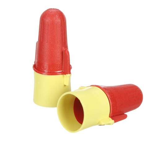 3M Performance Plus Wire Connector R/Y+POUCH, Red/Yellow, Flexible Steel Spring Connectors, Copper, CSA Certified, UL Listed, Pouch of 100, 22-8 AWG