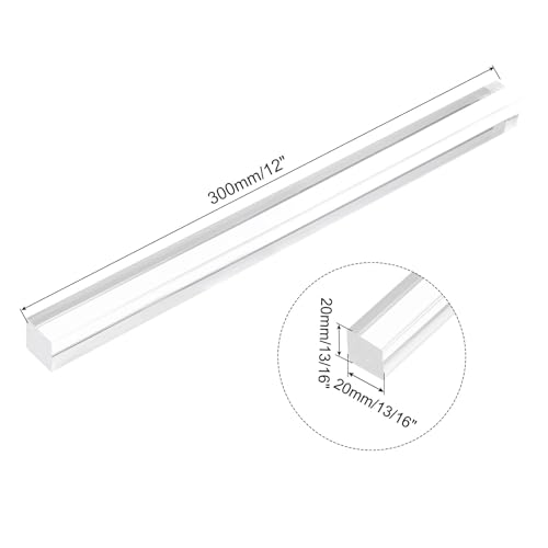 Image of MECCANIXITY 1pcs Acrylic Square Rods 13 /16 inch x 12 inch Clear Acrylic Dowel Rods Sticks Acrylic Plastic Sticks Strip for DIY Crafts Lighting Gardening Decorations - 20mm x 300mm