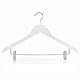 Hangerworld 10 Weiße Clip-Kleiderbügel 45cm Holz Kleiderbügel mit Clips Bügel mit Klammern