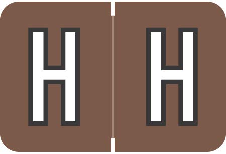 Doctor Stuff - File Folder Labels, Alphabet Letter H, Barkley/Sycom FABKM - BRAM Series Compatible Alpha Stickers, Brown, 1" x 1-1/2", 500/Roll