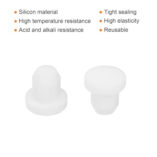 Image of MECCANIXITY 3pcs T-Shaped Silicone Plugs 6.5mm 1 /4 Inch Dia Snap in Plug Hole Seal Cover Round Rubber Stopper for Kitchen Rubber Bulkheads Waterproof Sealing Plugs White