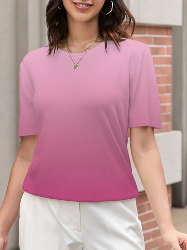 Image of DAIMIDY Women's Short Sleeve Sweaters Lightweight Summer Sweater Casual Knit Pullover Tops