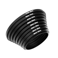 9 Stück Teiliges Filteradapter Set, 9er Step up Ringe Set kompatibel mit Canon Nikon Sony Sigma Tamron, Kamera Objektiv Filter Metall Step Up Ringe 37-49-52-55-58-62-67-72-77-82mm