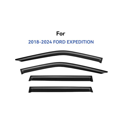 Image of Window Visors Rain Guards for 2018-2024 Ford Expedition, Out-Channel Window Vent Wind Deflectors Visors Shades for 18-24 Expedition XL STX XLT MAX Limited King Ranch Platinum