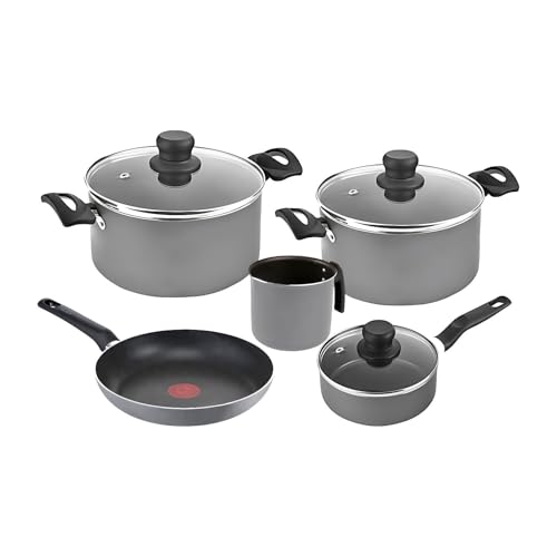 La Mejor Lista de Bateria de cocina t fal - 5 favoritos. 41 Bateria de Cocina T-Fal Talent, 8 Piezas, Color Gris, Modelo 5820600-GRIS.