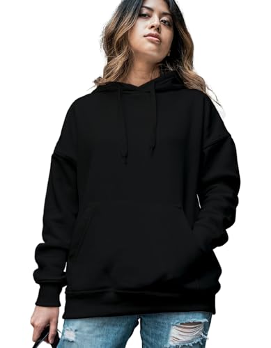 Image of Arispo Women's Plain Fleece Hoodies, Sweatshirt, Winter Sweater Hoodie for Women & Girls