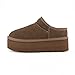 CUSHIONAIRE Women's Huggy Genuine Suede Cozy Mule Platform +Memory Foam, Wide Widths Available, Taupe 11