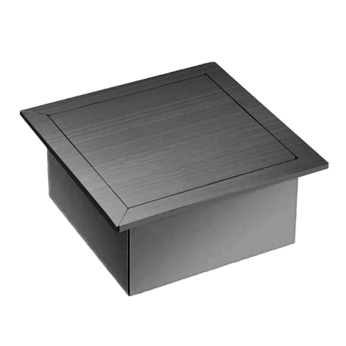 Couvercle poubelle pivotant anti-odeurs en acier inox 304 noir mat cuisine