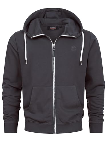 Indicode Herren INChristos Sweatjacke mit Kapuze und Reißverschluss | Hooded Jacket Kapuzenjacke für Männer Dk Grey, 3XL