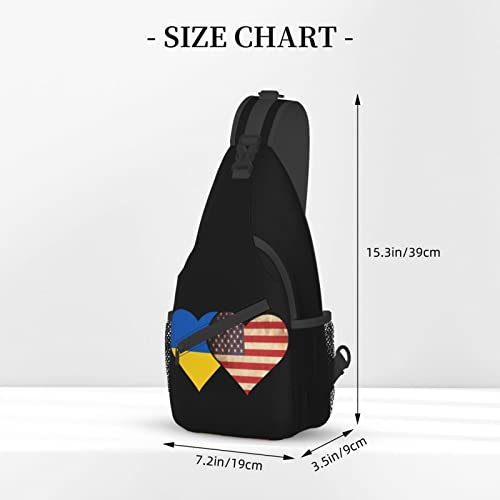 Mochila bandolera unisex con bandera de Ucrania y EE.UU. miniatura 4