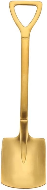 Tablespoons Fun Scoop-shaped Coffee Ice Cream Dessert Spoon, Stainless Steel Spoon Set, Set of 6 Pieces, Suitable for Family Weddings and Parties (6in) Serving Spoon (Color : Gold B)
