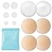 ILLURE® Nippelpads – Damen Nipple Cover [2 Paar] mit Brustwarzenschutz - Wiederverwendbare & waschbare Nippel Cover - Dünne selbstklebende Brustwarzen Nippelabdeckung aus hochwertigem Silikon [8 cm Ø]