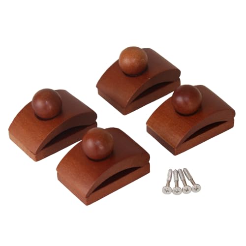 Image of Classy Clamps Quilt Wall Hangers - 4 Small Wood Clips (Dark Wood) and Screws for Wall Hangings - Wall Hanger for Quilts, Tapestry, Rugs and More