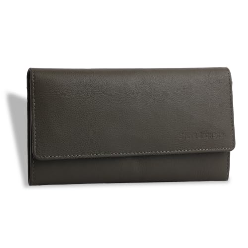 Image of Steve Jhonson Leather Wallet for Women - Mini Hand Purse with Card Holder - Women Stylish Clutch Purse - Cute Mini Ladies Wallet for Daily Use - Fancy Ladies Purse with Slim Design (Olive Green)
