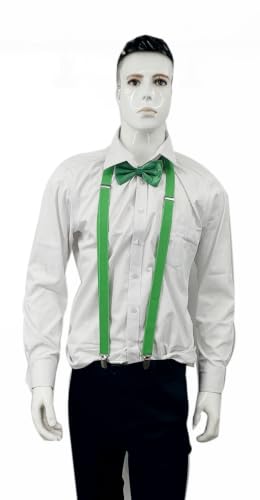 Image of Men's Suspenders Bowtie Set Elastic Y Shape Style Women's Suspenders Bowtie For Wedding&Formal Events