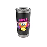 Pop Art 80s Music Elements Girls Just Wanna Have Fun Stainless Steel Insulated Tumbler