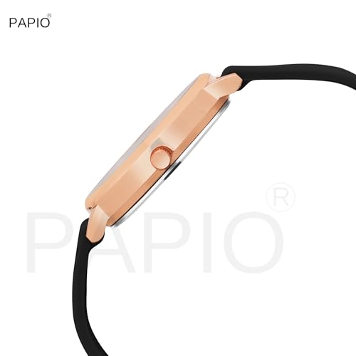 Image of PAPIO Silicone Strap Elegant Women's Analog Wrist Watch for Ladies and Girls | Stylish & Trendy | Premium Strap | Perfect for Casual, Party & Formal Wear