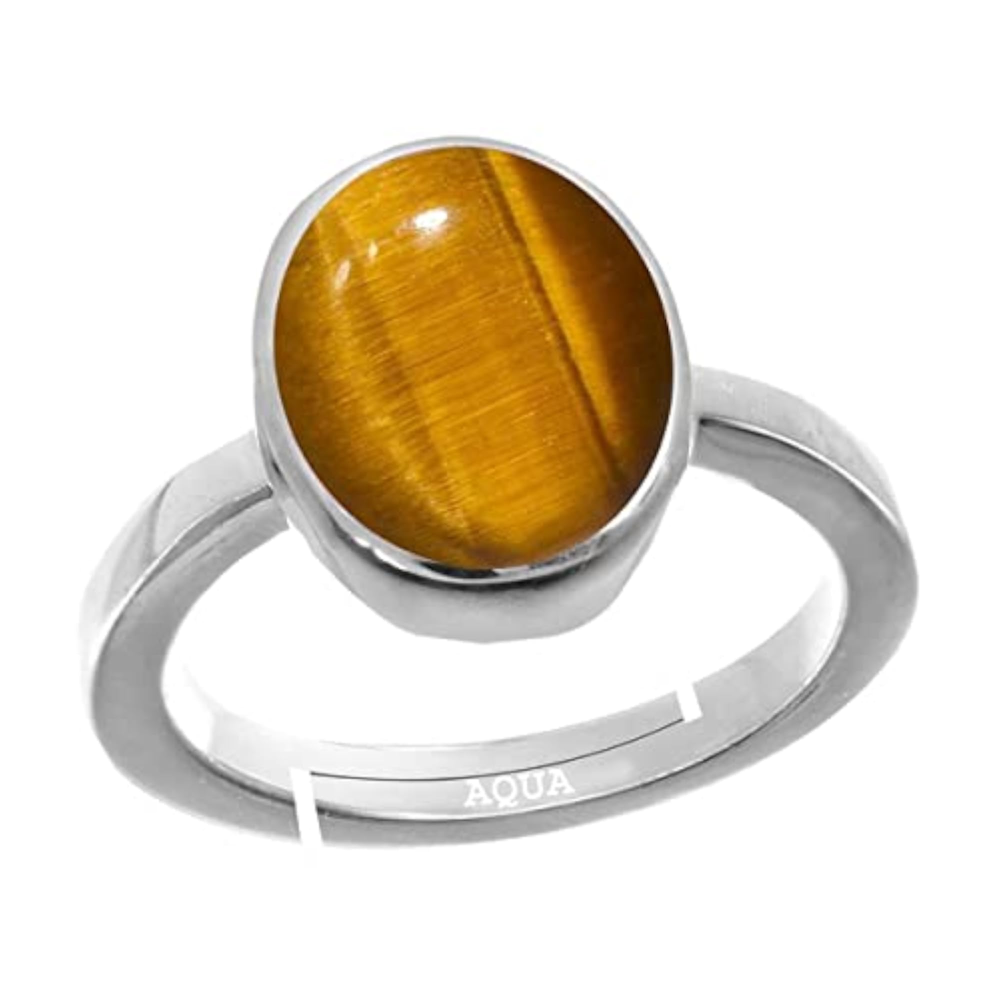 Women's Tiger Eye Adjustable Ring in 925 Sterling Silver