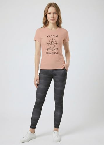 Image of INDISSH Yoga Tshirt for Women Cotton | Graphic Printed Yoga Round Neck Short Sleeves T-Shirt for Woman - WRN-YOGAB-PAR