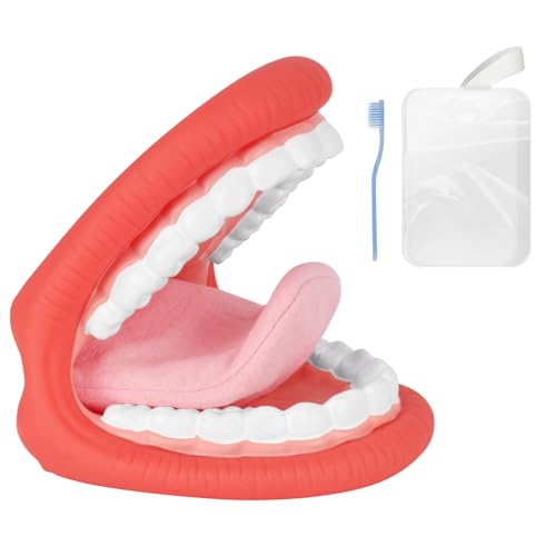 Ultrassist Marioneta de mano de boca grande con lengua para niños, marioneta de boca para terapia del habla, incluye cepillo de dientes