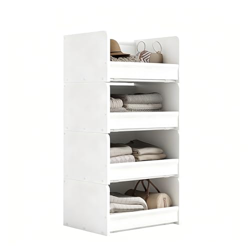 FOUCSSOMEI 4-Tier Stackable Closet Organizers